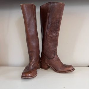 Vintage 90s Frye Boots Women's Brown Tall 6505  size 6B Made in the USA